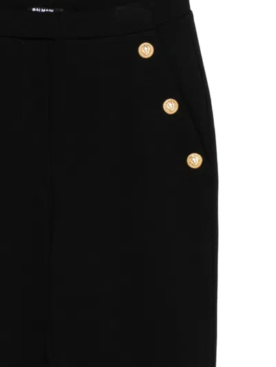 Balmain Viscose Blend Milan Stich Pants In Black