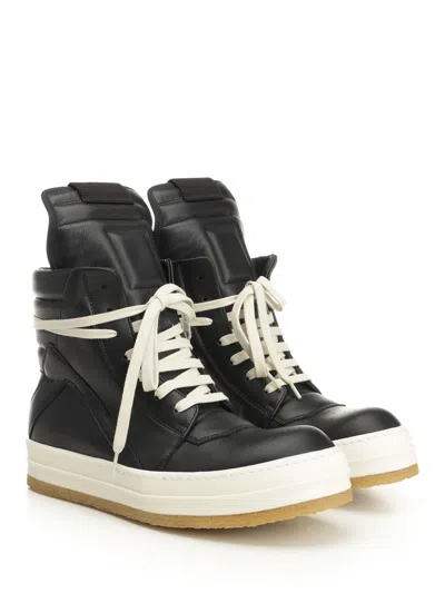 Rick Owens Creep Geobasket High-top Casual Shoes In Black