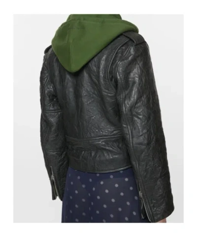 Acne Studios Leather Jacket In Green