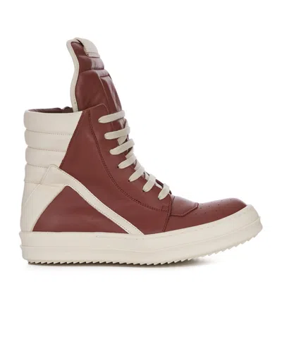 Rick Owens Geobaskets High-top Sneakers In Brown