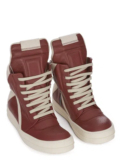 Rick Owens Geobaskets High-top Sneakers In Brown