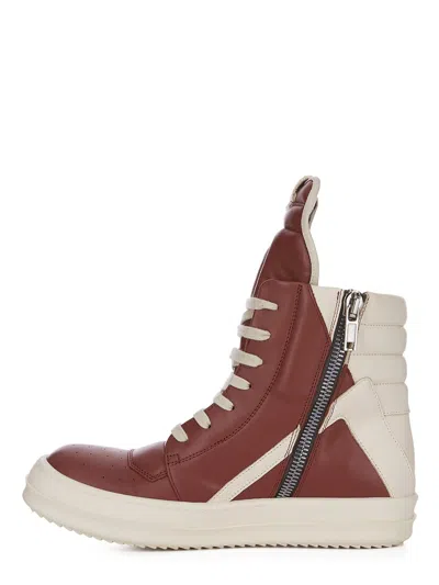Rick Owens Geobaskets High-top Sneakers In Brown