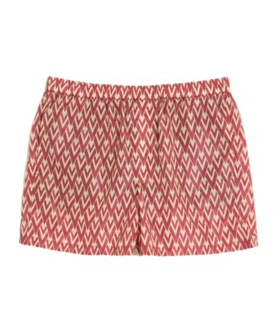 Valentino Nylon Swimsuit With Toute La V Print In Red