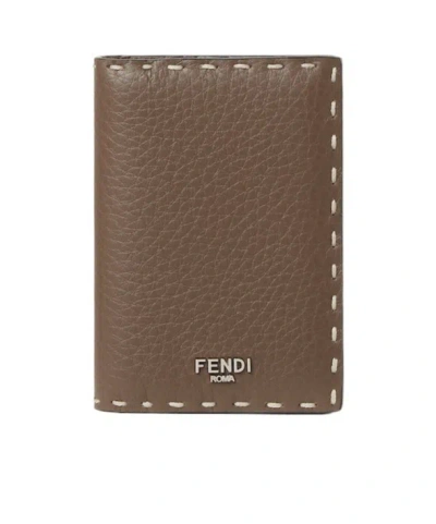Fendi Selleria Leather-trimmed Cardholder