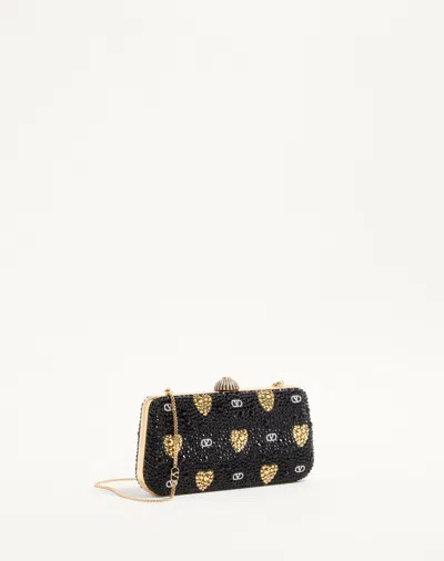 Valentino Heart Motif Embellished Clutch Bag In Multi
