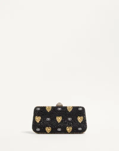Valentino Heart Motif Embellished Clutch Bag In Multi