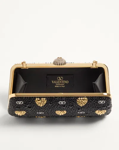 Valentino Heart Motif Embellished Clutch Bag In Multi