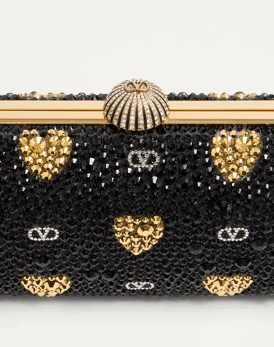 Valentino Heart Motif Embellished Clutch Bag In Multi
