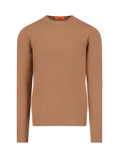 Drumohr Merino Wool Crew-neck Sweater In Brown