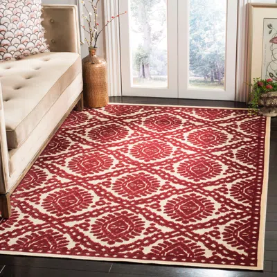 Safavieh Martha Stewart Machine Made Area Rug, Barn Traditional Style Easy Care In Red