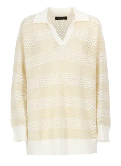 Fabiana Filippi Ivory Wool And Cotton Sweater In Neutral