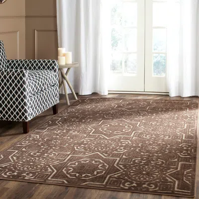 Safavieh Martha Stewart Machine Made Area Rug, Light Brown Traditional Style Easy Care In Brown