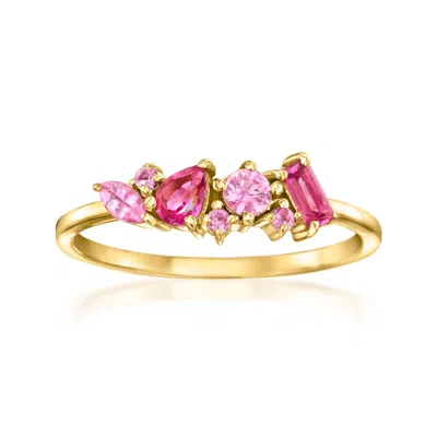 Rs Pure By Ross-simons Tonal Pink Multi-gemstone Ring In 14kt Yellow Gold