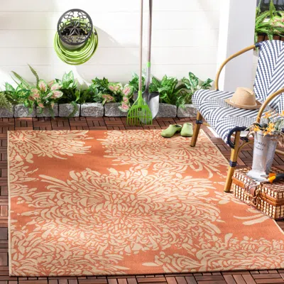 Safavieh Martha Stewart Machine Made Area Rug, Terracotta / Beige Contemporary Style Easy Care In Orange