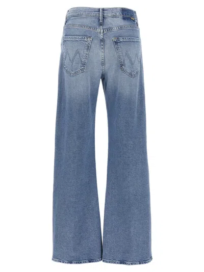 Mother Lasso Sneak Jeans In Combined Cotton Stretch In Blue