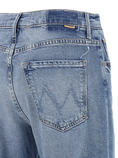 Mother Lasso Sneak Jeans In Combined Cotton Stretch In Blue