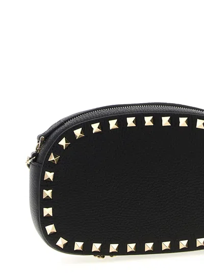 Valentino Black Rockstud Mini Crossbody Bag In Black