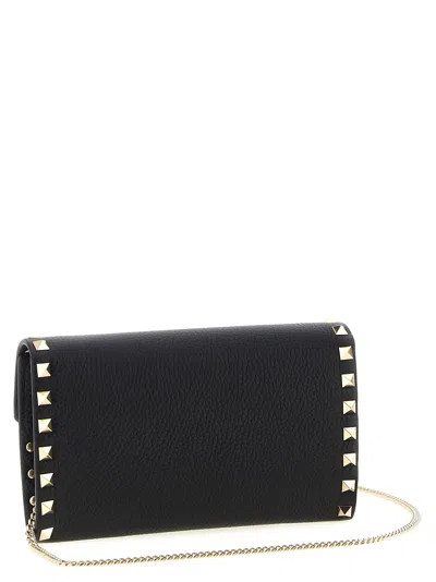 Valentino Garavani  Garavani 'rockstud' Wallet On Chain In Black