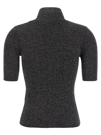 Missoni Silver Roll-neck Sweater In Black