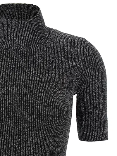 Missoni Silver Roll-neck Sweater In Black