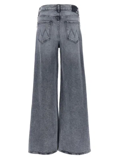 Mother Wide Leg Stretch Cotton Jeans In Blue