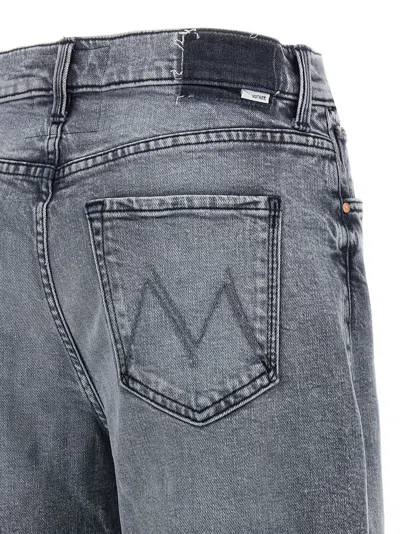 Mother Wide Leg Stretch Cotton Jeans In Blue