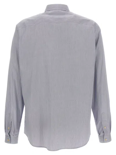 Valentino Garavani Striped Shirt Shirt And Blouse Light Blue In Gray