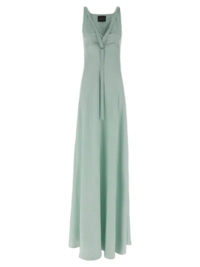 Giovanni Bedin Green Striped Dress In Green