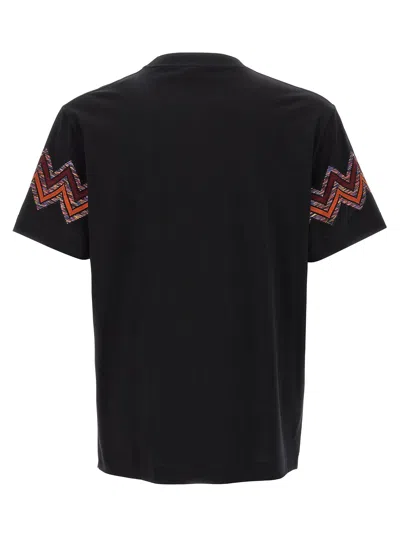 Missoni T-shirt With Maxi Chevron Insert In Black