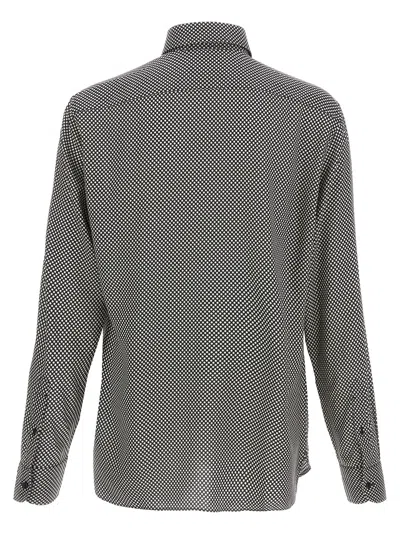 Tom Ford Black Polka Dot Lyocell Shirt In Gray
