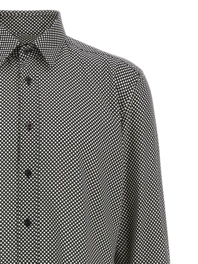 Tom Ford Black Polka Dot Lyocell Shirt In Gray