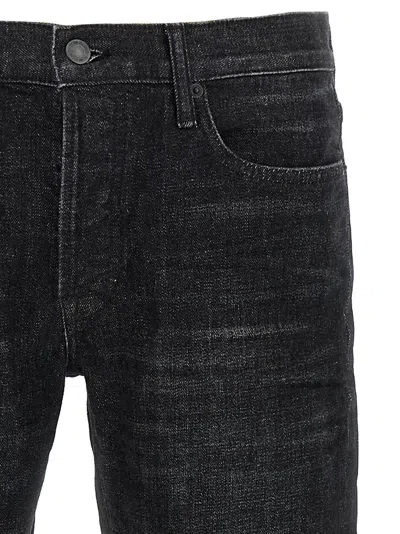 Tom Ford Stonewashed Five-pocket Jeans In Black