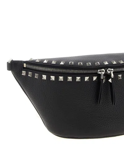 Valentino Pebbled Stud Leather Belt Bag In Black