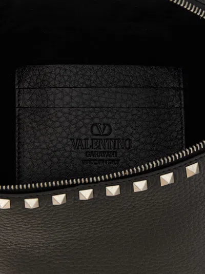 Valentino Pebbled Stud Leather Belt Bag In Black