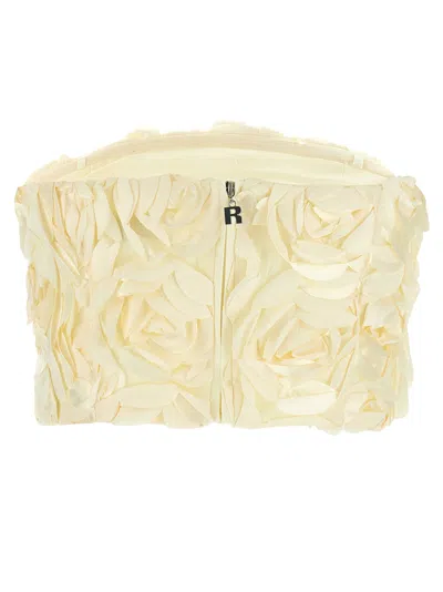 Rotate Birger Christensen Spaghetti Strap Top With Rose Appliques In Neutral