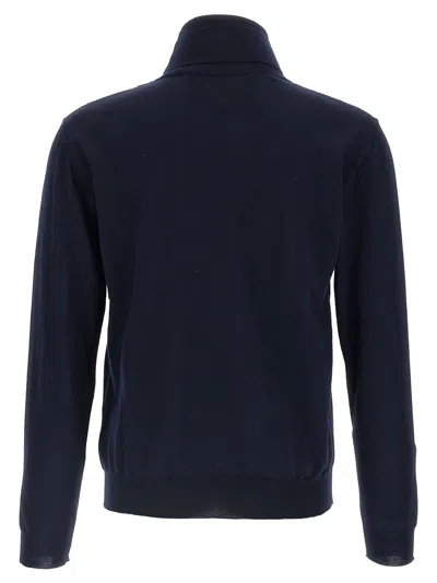 Valentino Virgin Wool Turtleneck Sweater In Blue