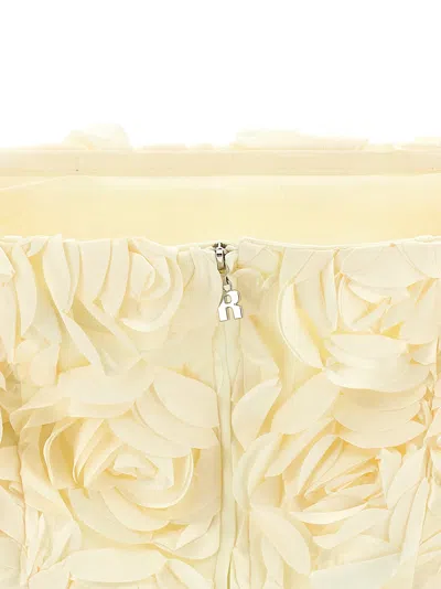 Rotate Birger Christensen Spaghetti Strap Top With Rose Appliques In Neutral