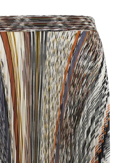 Missoni Pleated Knit Midi Skirt In Multi