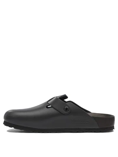 Birkenstock Boston Leather Buckled Clogs In Black