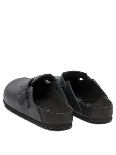 Birkenstock Boston Leather Buckled Clogs In Black