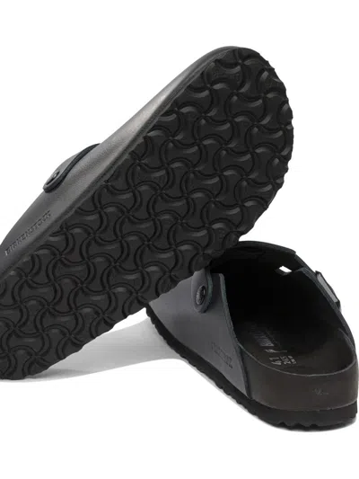 Birkenstock Boston Leather Buckled Clogs In Black