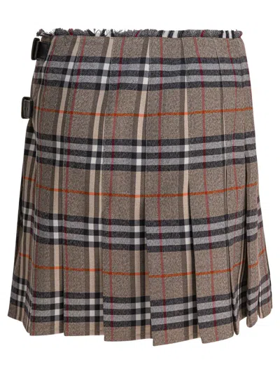 Burberry Wool Knit Check In Gray