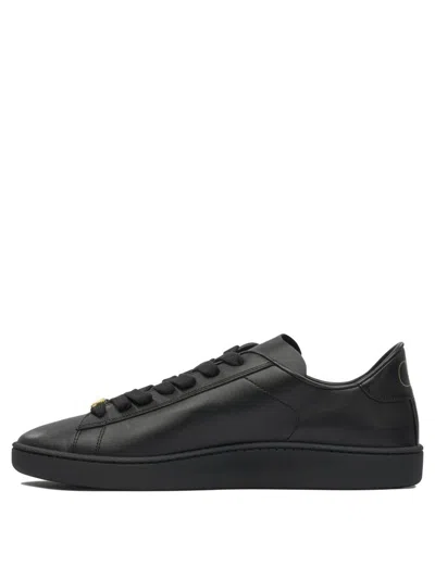 Valentino Royco Signature Brass Vlogo Low-top Sneakers In Black
