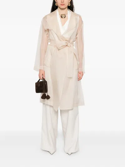 Antonelli Collar-buttoned Belted Trench Coat