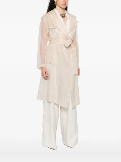 Antonelli Collar-buttoned Belted Trench Coat