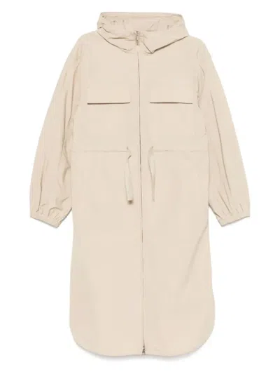 Moncler Laerte Parka Coat In Neutral