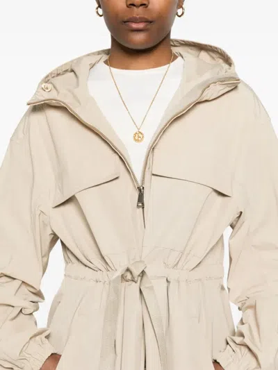 Moncler Laerte Parka Coat In Neutral