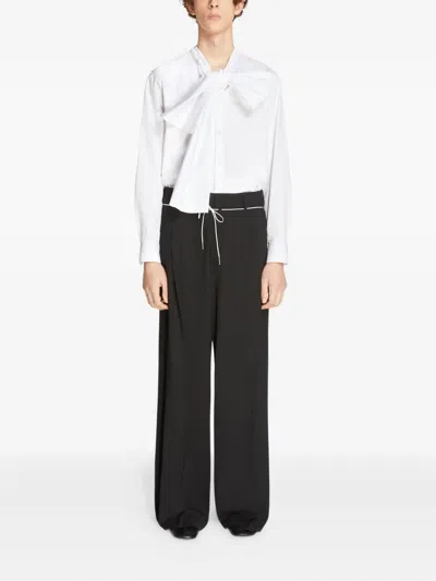 Dries Van Noten Wool Wide-leg Trousers In Black