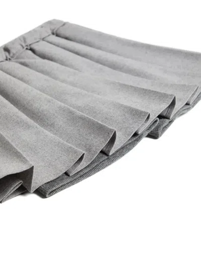 Brunello Cucinelli Pleated Skirt In Gray