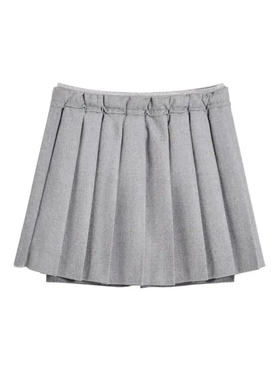 Brunello Cucinelli Pleated Skirt In Gray